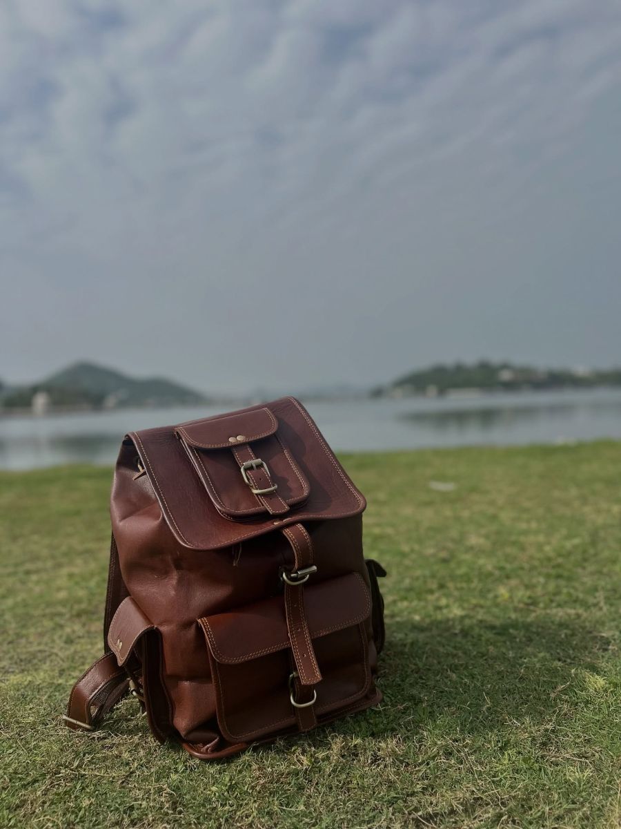 Handcrafted Buffalo Leather Laptop Backpack For Men & Women — Classy Leather Bags