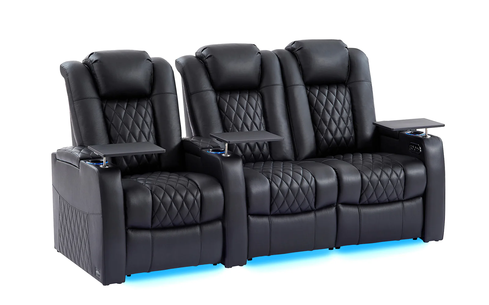 comfiroom Classic Series Home Theater Seating – Leather Recliner Sofa, 3-Seat (Loveseat Included)