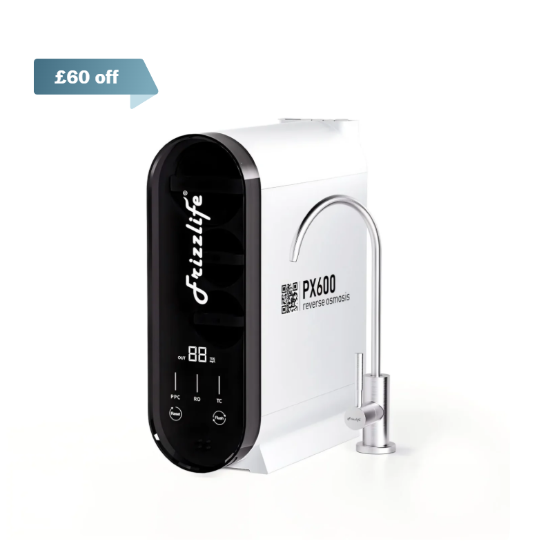 Frizzlife Reverse Osmosis Water Filtration System - 600 GPD Fast Flow Under Sink RO Water Filter, Tankless, Reduces TDS, 8 Stage, 1.5:1 Pure to Drain, Compact, PX600